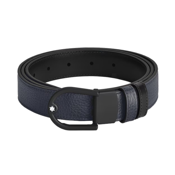 Reversible Horseshoe 30 mm belt in Montblanc grained leather