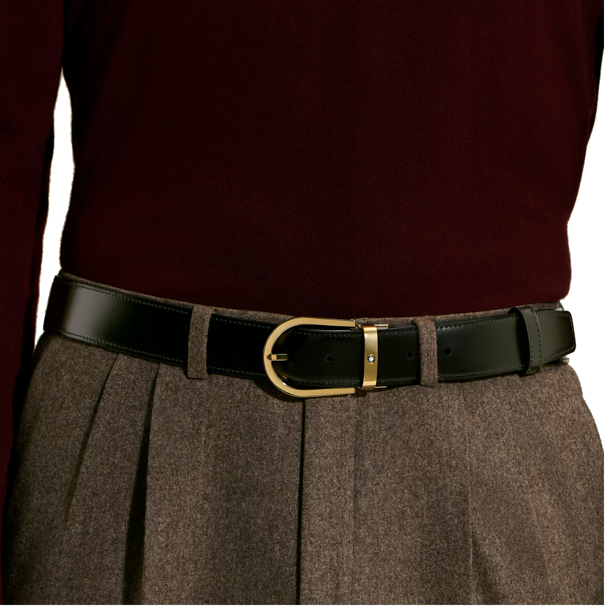 35 mm reversible leather belt with rectangular Montblanc buckle Meisterstück