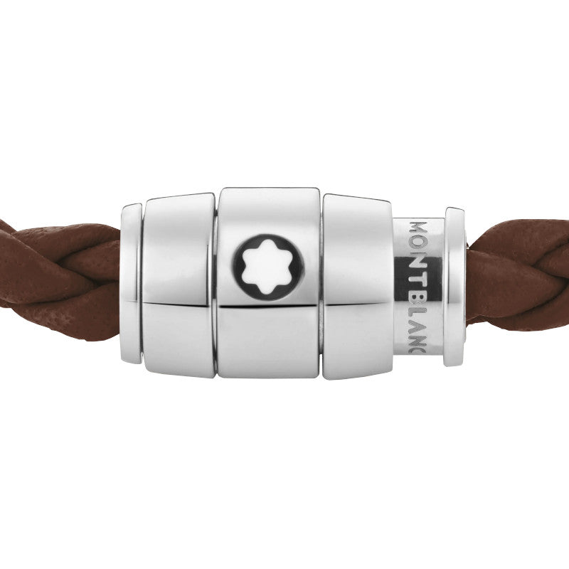 Bracciale largo Montblanc in morbida pelle blu d'Avio