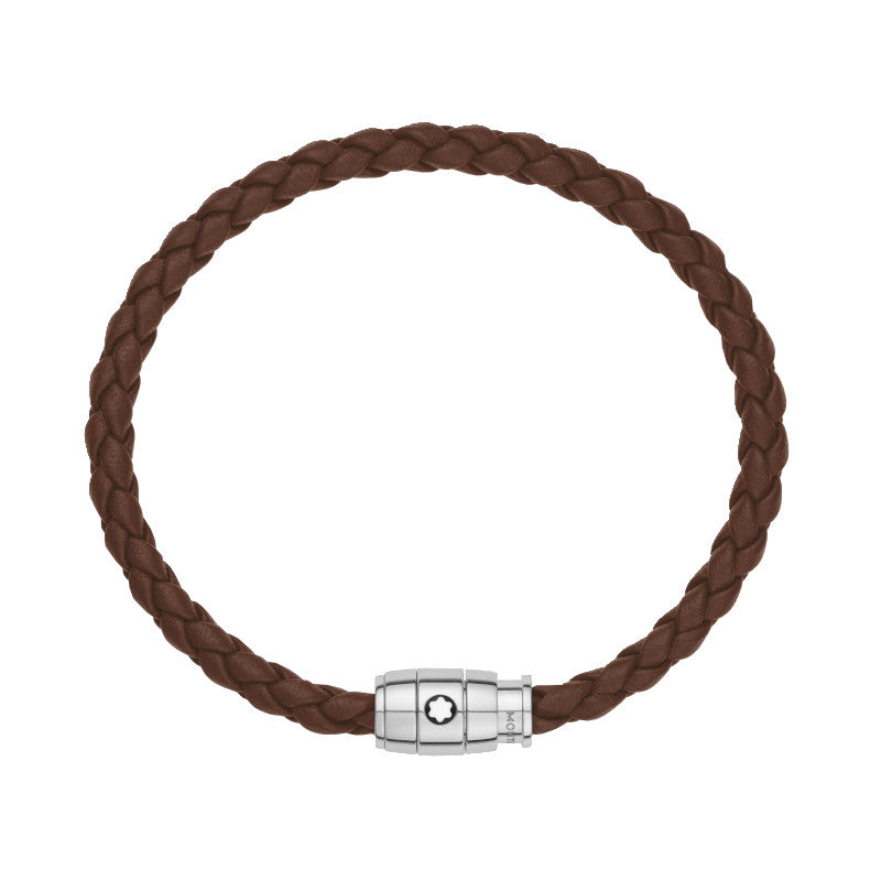 Bracciale largo Montblanc in morbida pelle blu d'Avio