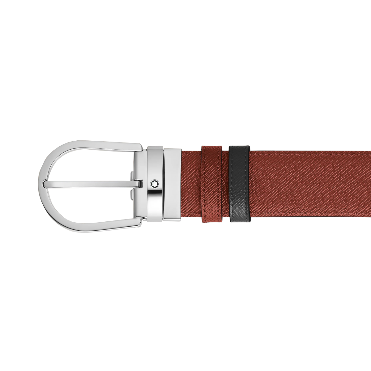 Montblanc 35 mm reversible horseshoe motif belt in ebony leather Sartorial