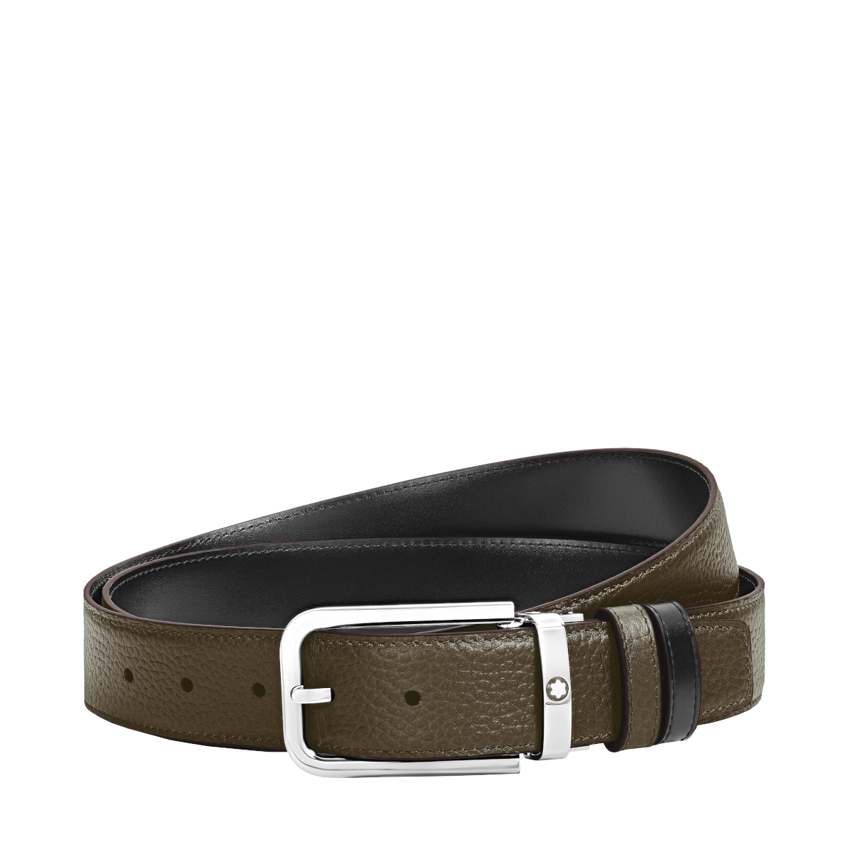 Ceinture Réversible 35 mm à boucle Rectangulaire Montblanc Grainé Vert