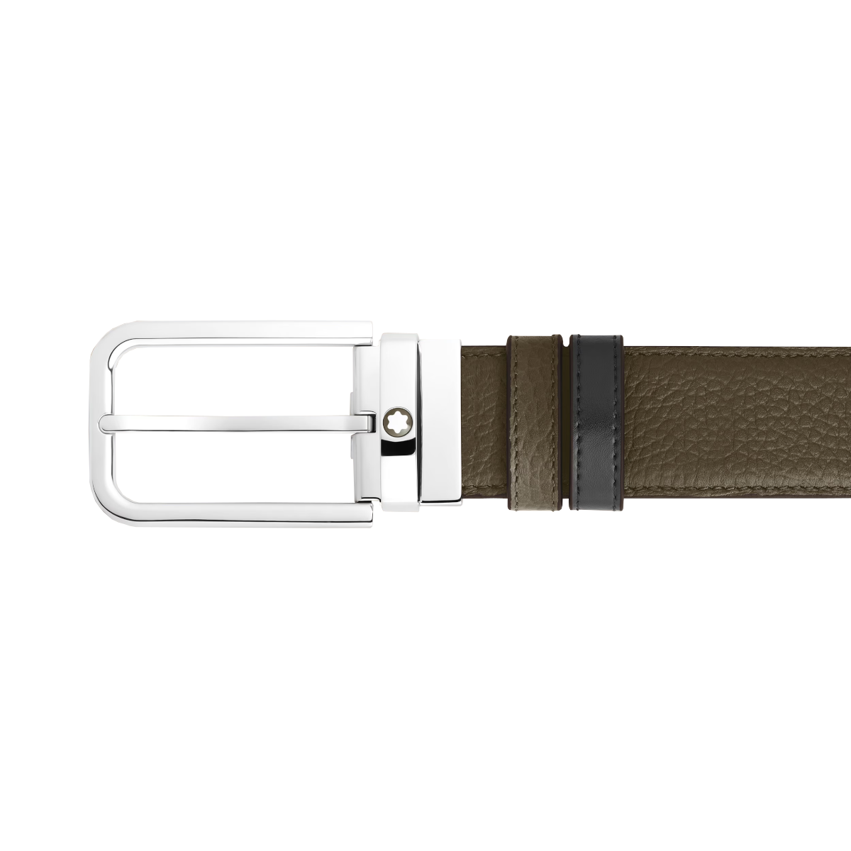 Ceinture Réversible 35 mm à boucle Rectangulaire Montblanc Grainé Vert