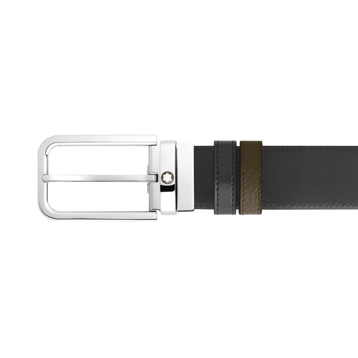 Ceinture Réversible 35 mm à boucle Rectangulaire Montblanc Grainé Vert