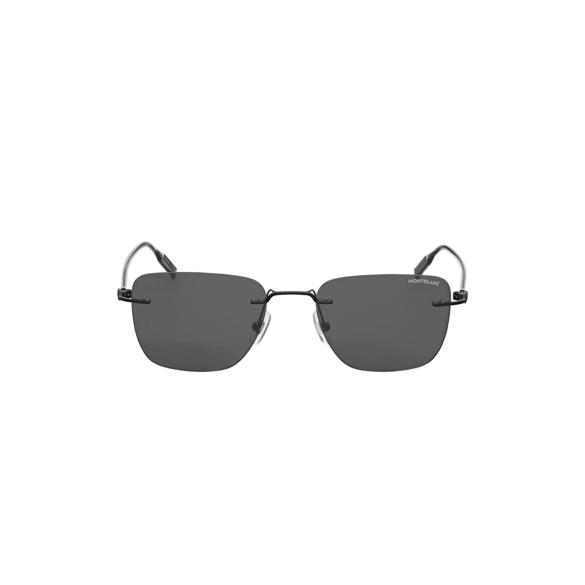 Lunettes de soleil Montblanc carrées à monture métallique Noir