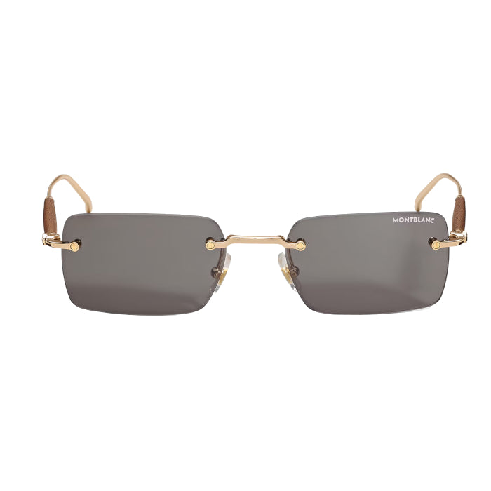 Square Montblanc sunglasses with golden metal frame