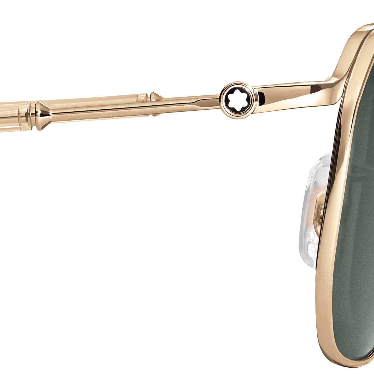Occhiali da sole Montblanc quadrati con montatura in metallo dorato