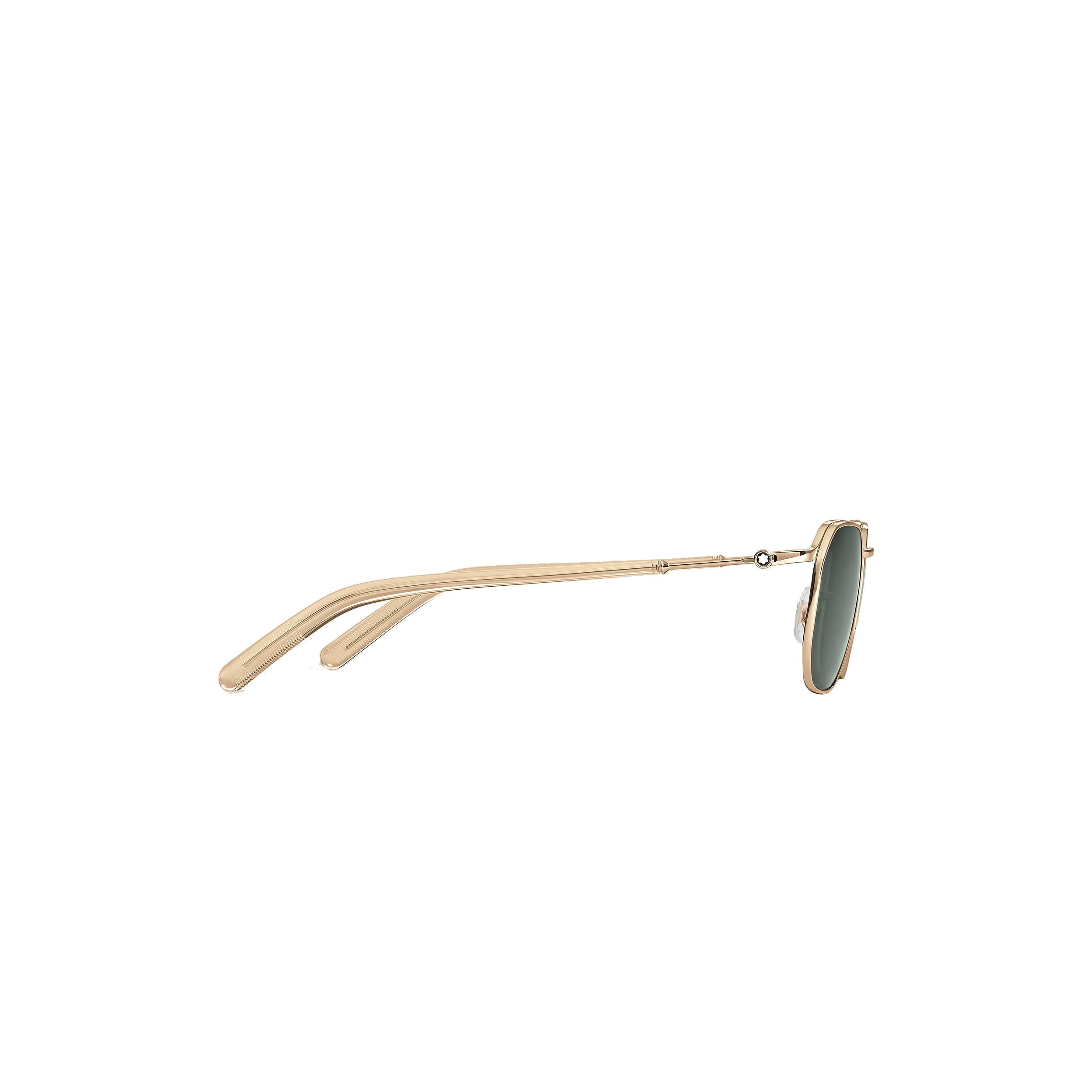 Montblanc square sunglasses with a gold metal frame