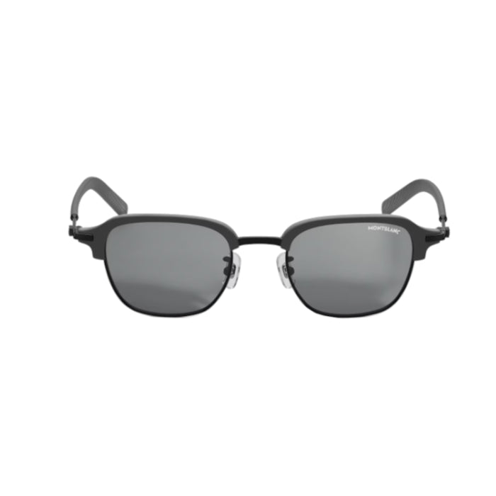 Rectangular Montblanc sunglasses with black metal frame