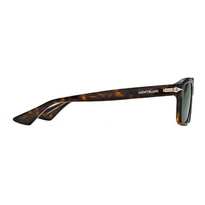 Rectangular Montblanc sunglasses with havana acetate frame