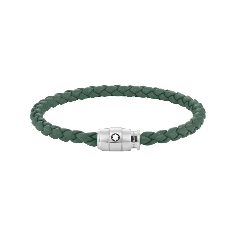 Bracelet hommeMontblancBracelet à 3 anneaux de la Collection Montblanc Meisterstücken acier et cuir, gris d'étainS