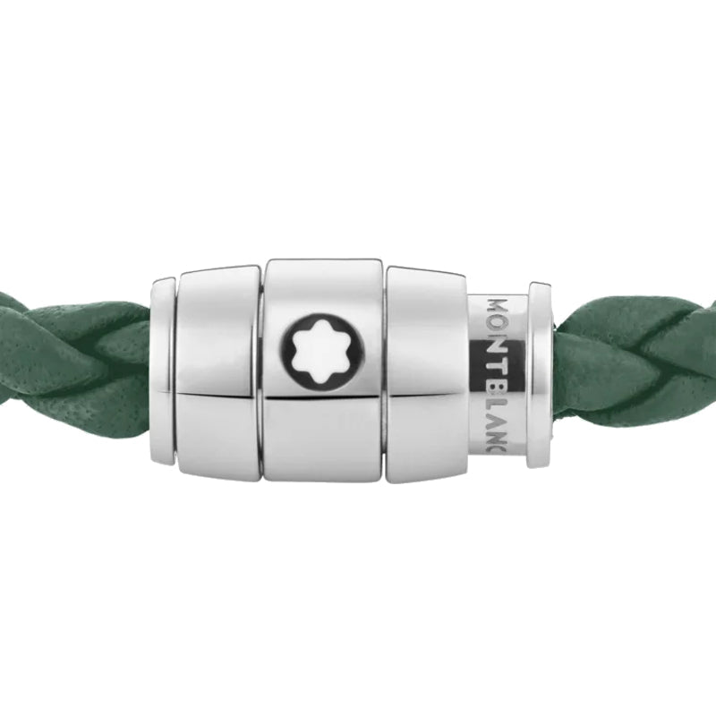 Bracelet hommeMontblancBracelet à 3 anneaux de la Collection Montblanc Meisterstücken acier et cuir, gris d'étainS