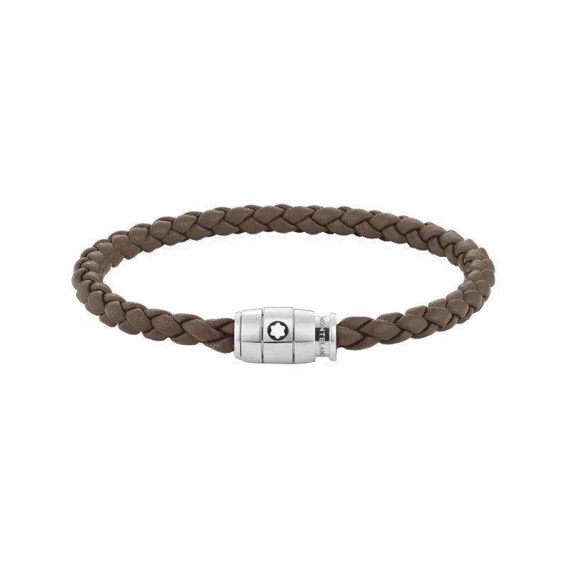 Bracelet hommeMontblancBracelet à 3 anneaux de la Collection Montblanc Meisterstücken acier et cuir, masticS