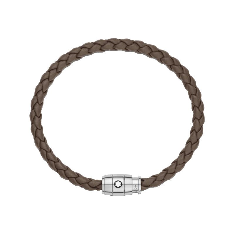 Bracelet hommeMontblancBracelet à 3 anneaux de la Collection Montblanc Meisterstücken acier et cuir, masticS