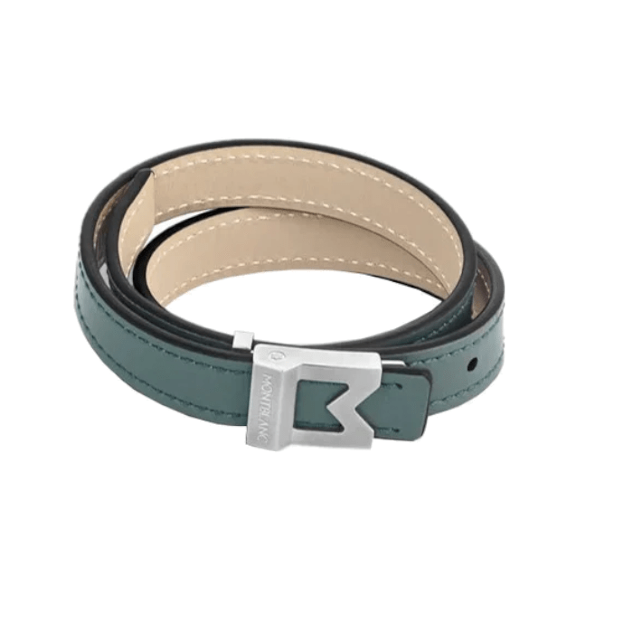 MONTBLANC M61026 メンズ ブレスレットM Logo Montblanc logo M bracelet in pewter leather, adjustable size