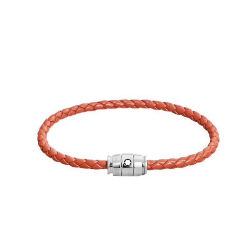 Bracelet hommeMontblancBracelet Montblanc Meisterstück en acier 3 anneaux en cuir cayenneS