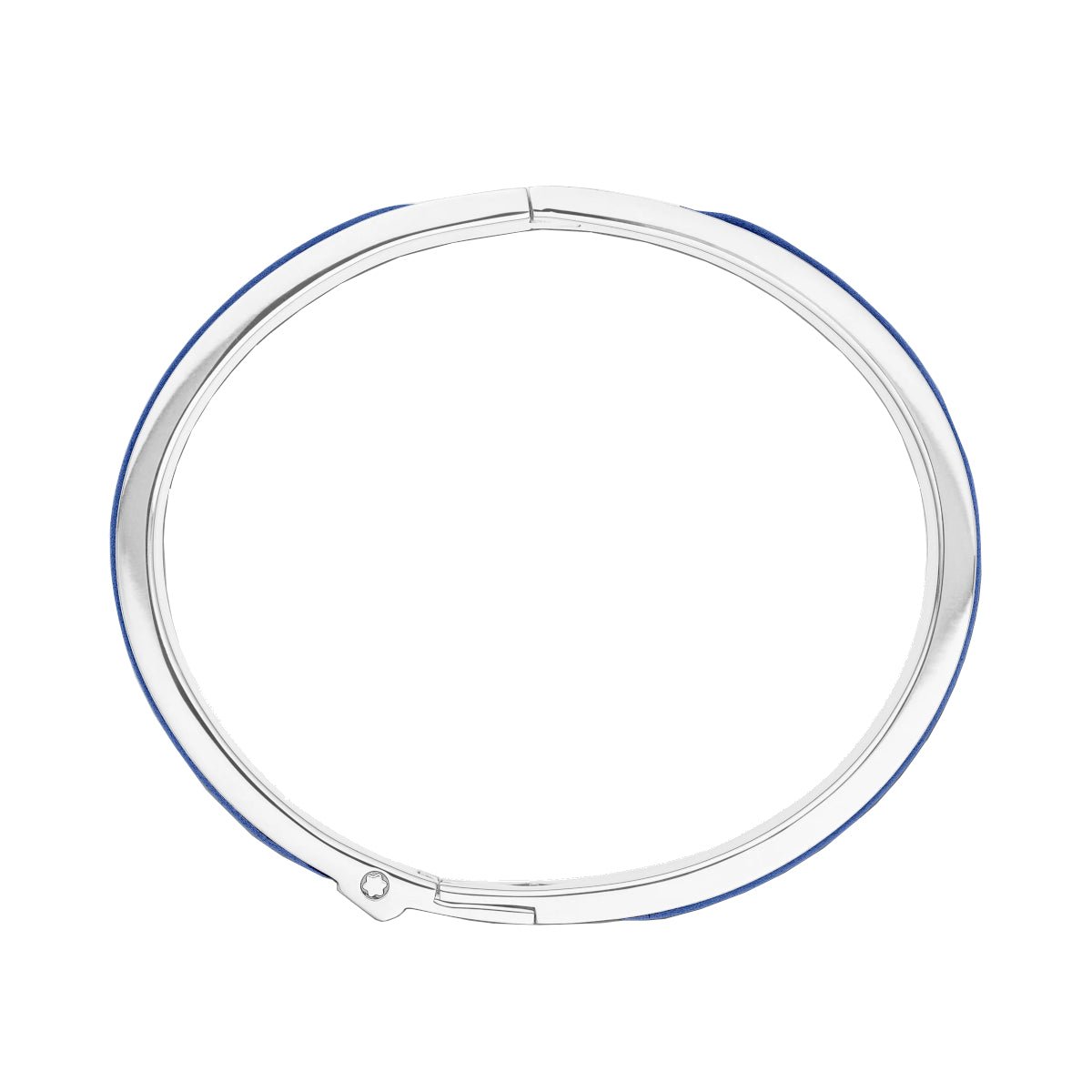 Bracelet hommeMontblancJonc Montblanc M Logo en Acier et Cuir Bleu