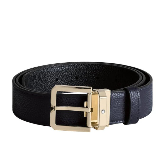 Ceinture hommeMontblancCeinture réversible de 35 mm en cuir bleu nuit/noir