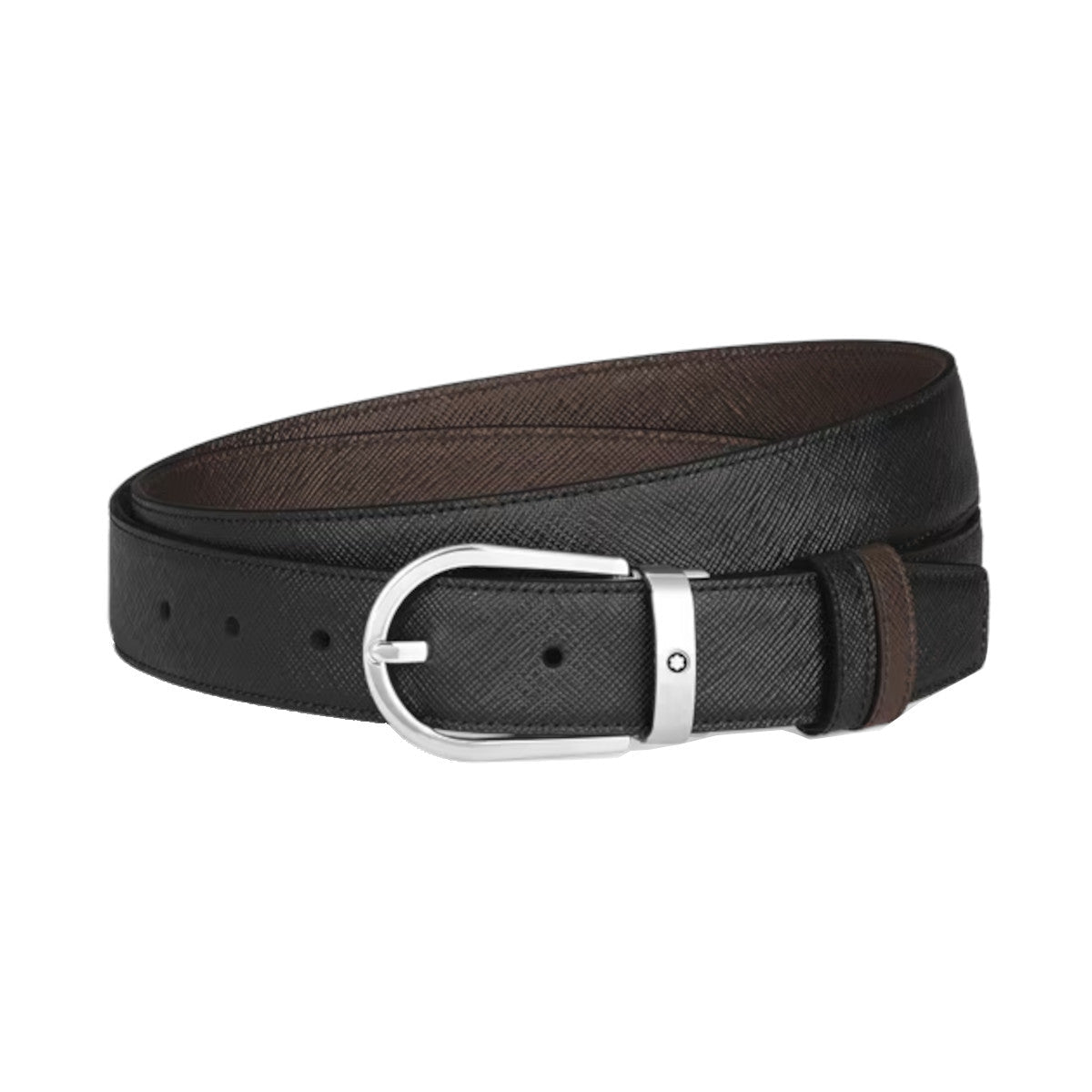 Ceinture hommeMontblancCeinture Réversible Montblanc Fer à Cheval 30 mm en Cuir Sartorial