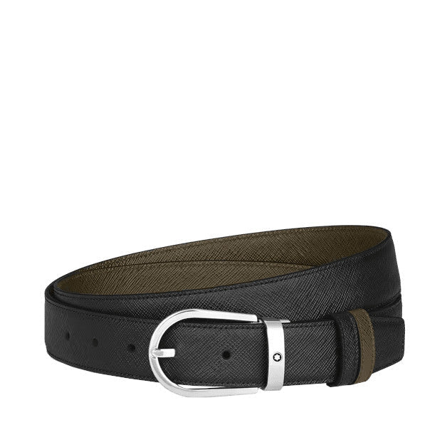 Ceinture hommeMontblancCeinture réversible motif fer à cheval 30 mm en cuir Montblanc Sartorial