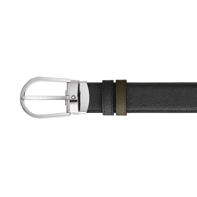 Ceinture hommeMontblancCeinture réversible motif fer à cheval 30 mm en cuir Montblanc Sartorial