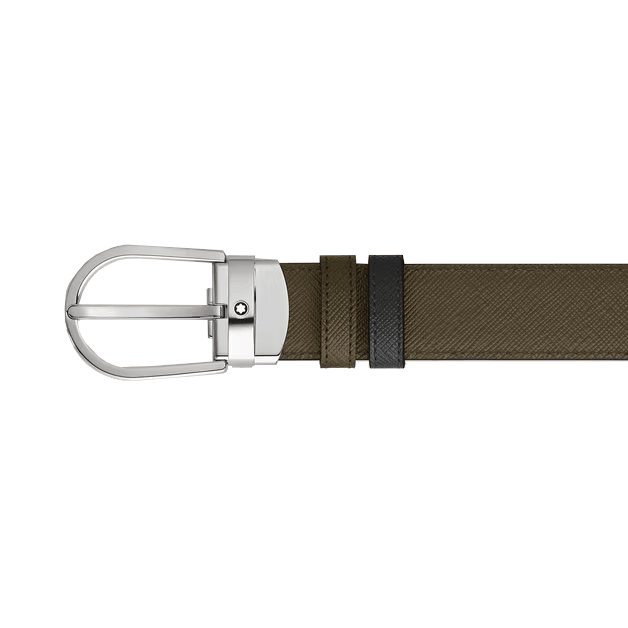 Ceinture hommeMontblancCeinture réversible motif fer à cheval 35 mm en cuir Montblanc Sartorial