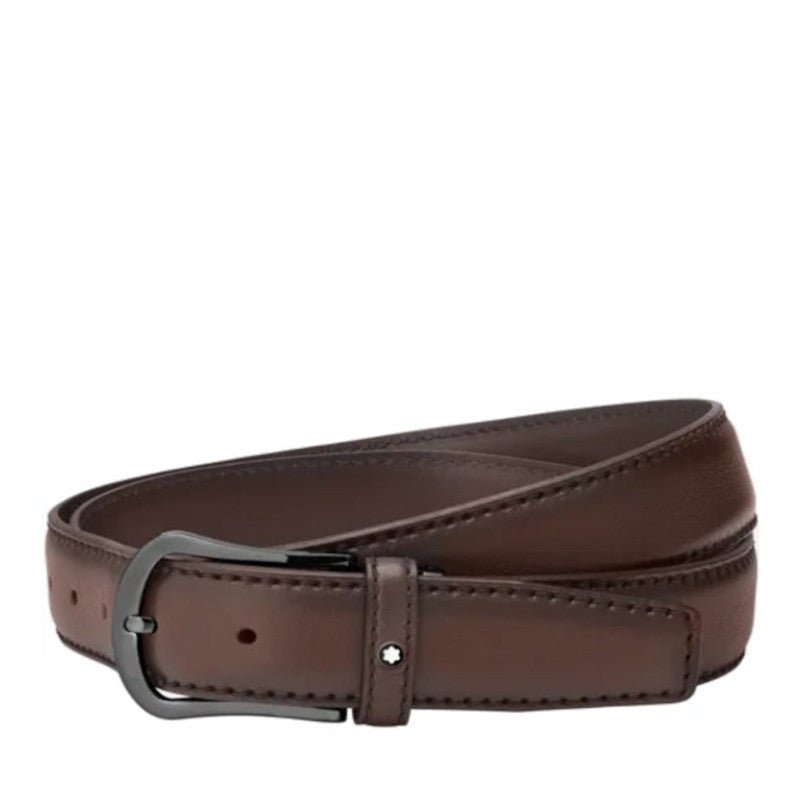 Ceinture hommeMontblancMontblanc Ceinture à boucle ardillon arrondie en acier inoxydable mat et revêtement PVD
