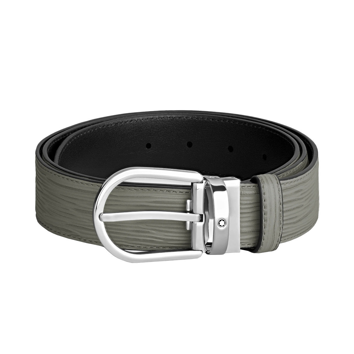 Ceinture hommeMontblancMontblanc Ceinture Montblanc à boucle fer à cheval de 35 mm en cuir gris moyen