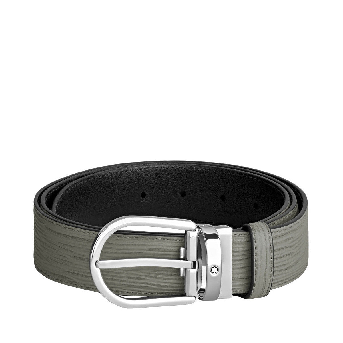 Ceinture hommeMontblancMontblanc Ceinture Montblanc à boucle fer à cheval de 35 mm en cuir gris moyen