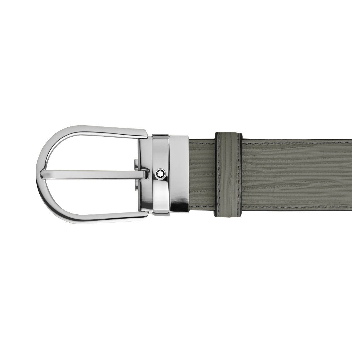 Ceinture hommeMontblancMontblanc Ceinture Montblanc à boucle fer à cheval de 35 mm en cuir gris moyen