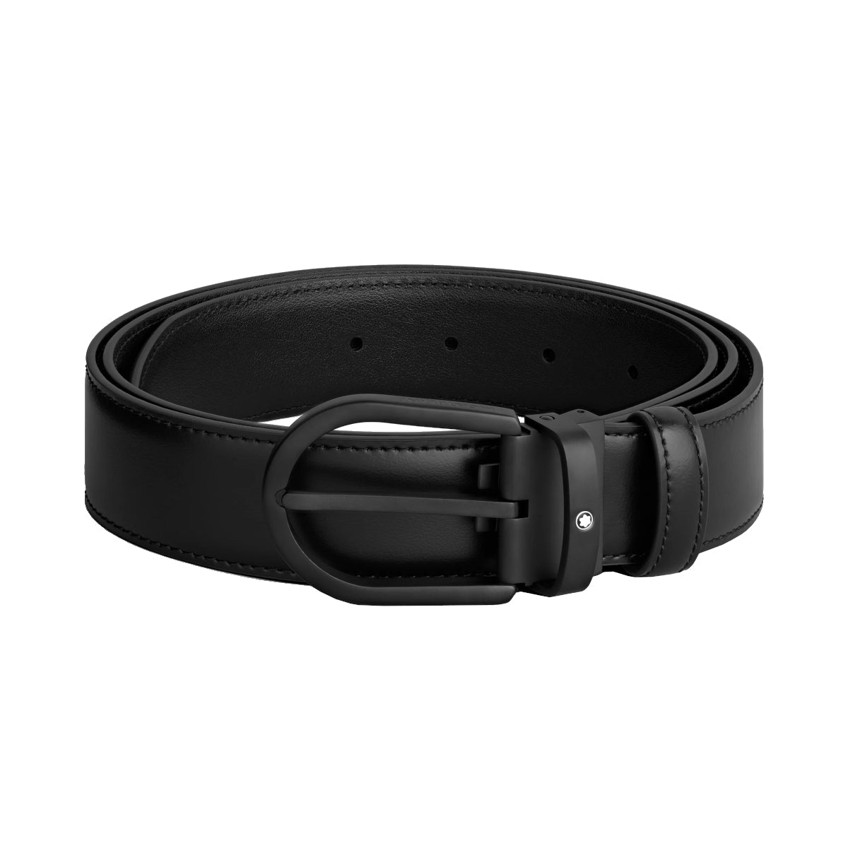 Ceinture hommeMontblancMontblanc Ceinture Montblanc à boucle fer à cheval de 35 mm en cuir noir