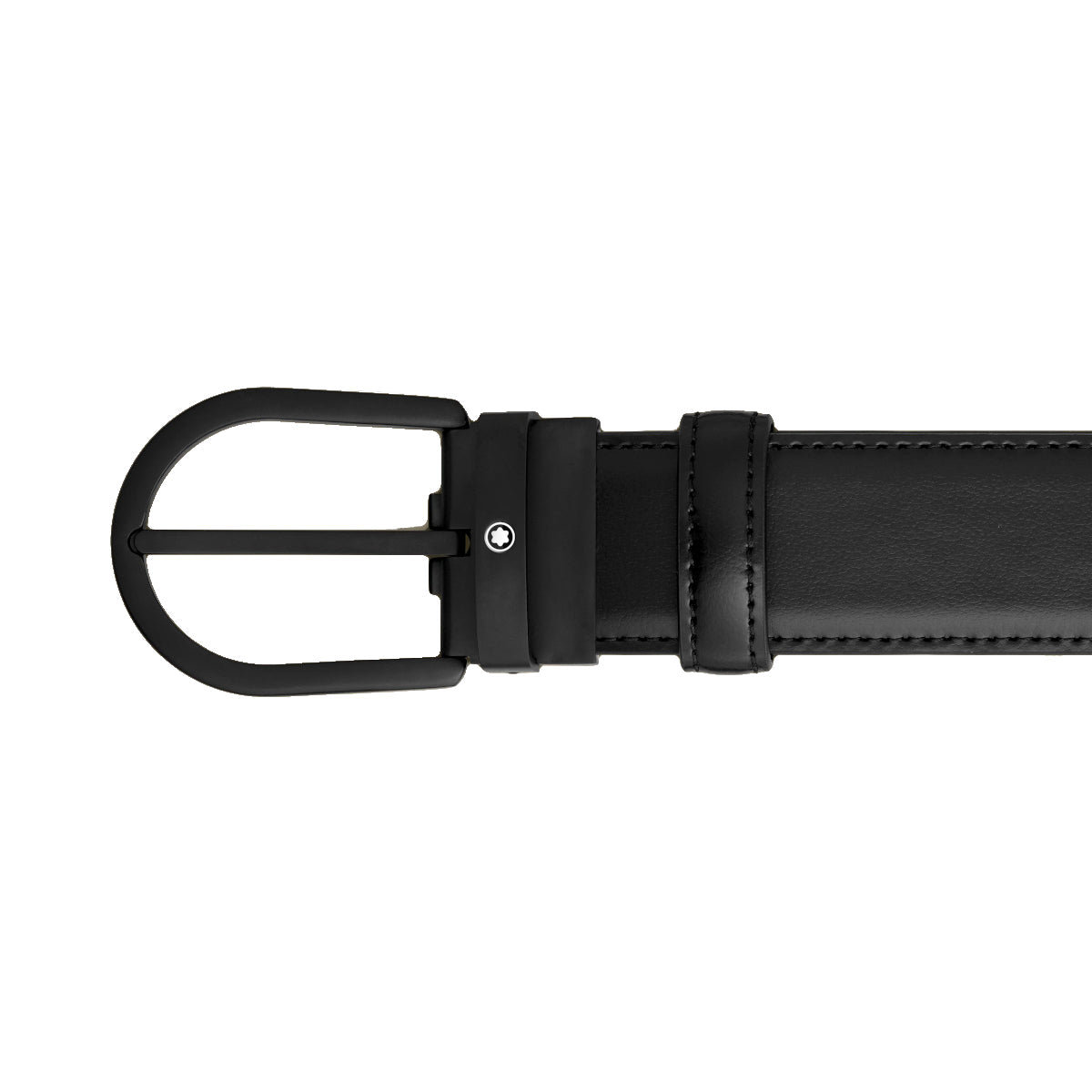 Ceinture hommeMontblancMontblanc Ceinture Montblanc à boucle fer à cheval de 35 mm en cuir noir