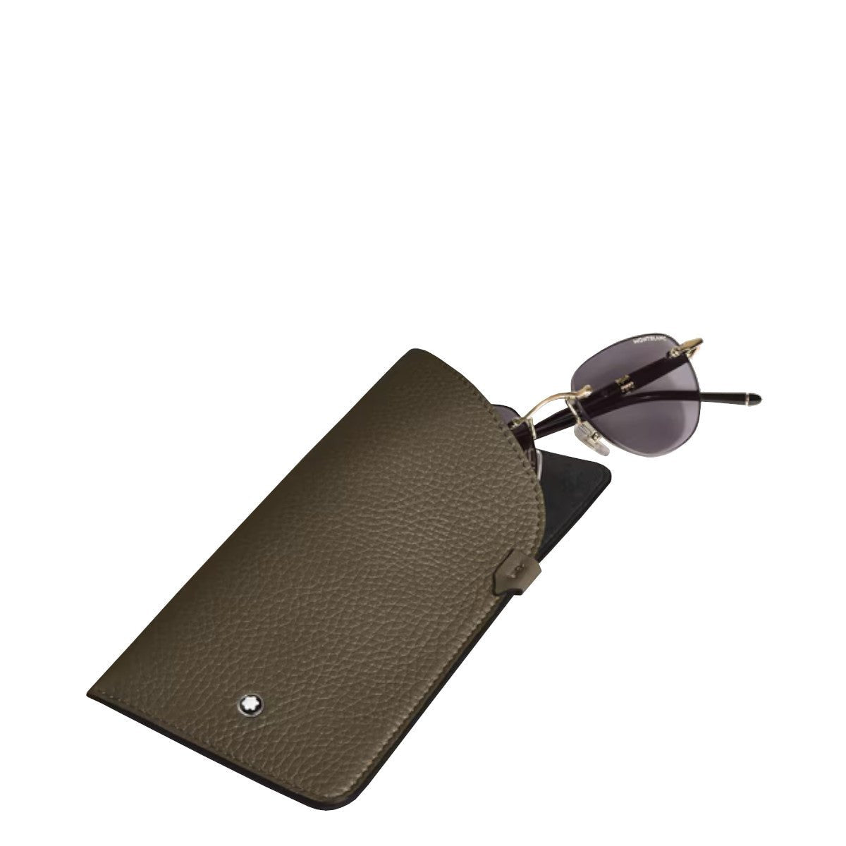 Étui à LunettesMontblancÉtui à Lunettes Montblanc en Cuir Grainé Kaki