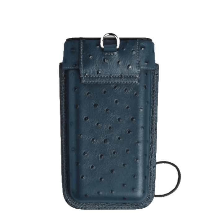 Montblanc multifunctional pen case with ostrich embossed leather shoul
