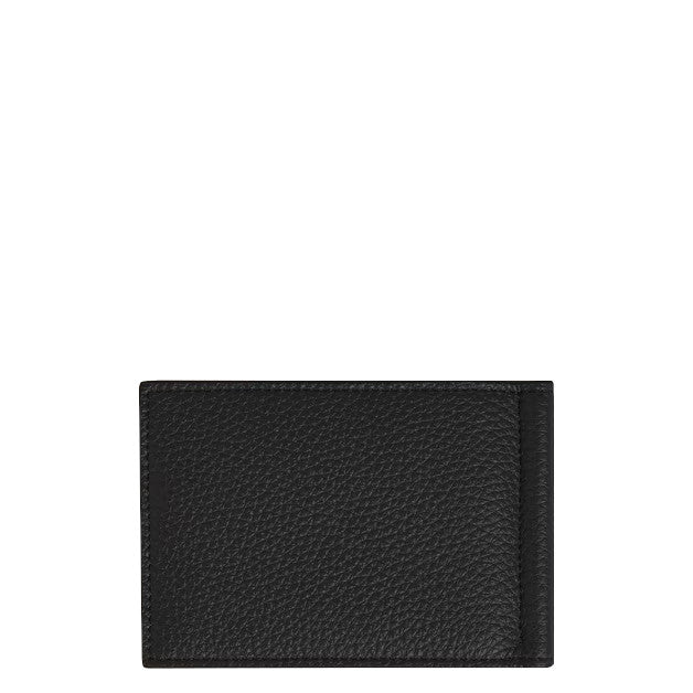 Montblanc 6cc Wallet with Money Clip in Black Grained Leather