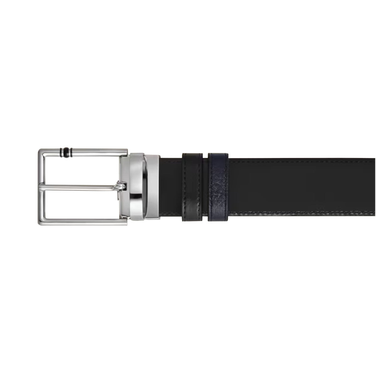 Montblanc 30 mm Reversible Belt with Rectangular Buckle Meisterstück in Black Grained Leather