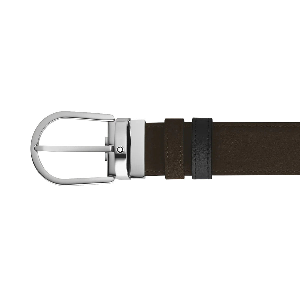 Montblanc Horseshoe Reversible Belt 35 mm in Black Suede