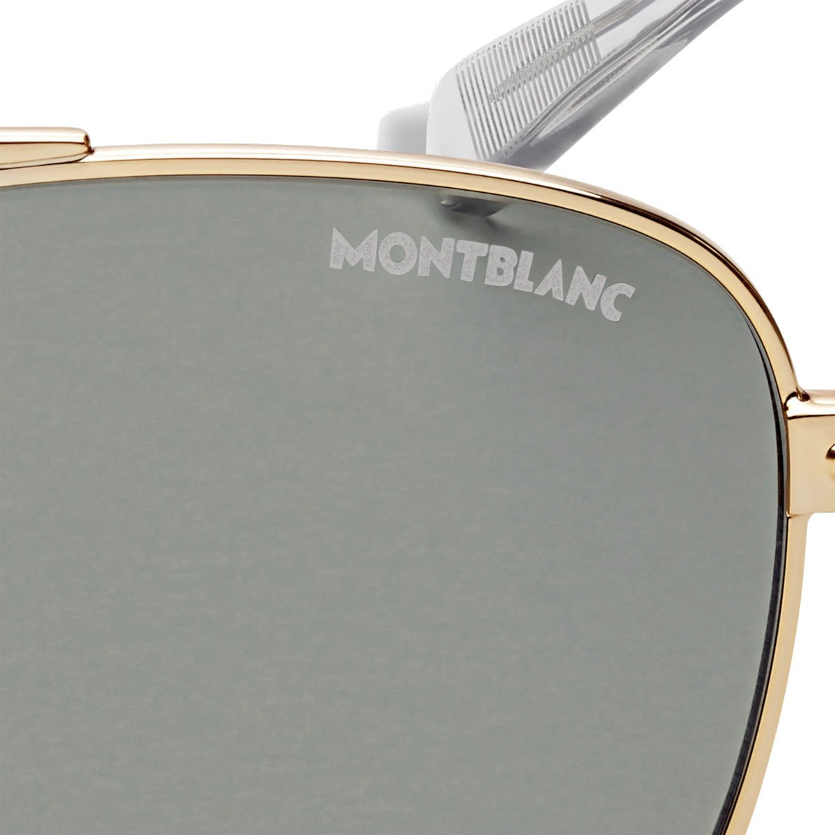 Lunettes de soleilMontblancLunettes de soleil carrées à monture métallique dorée