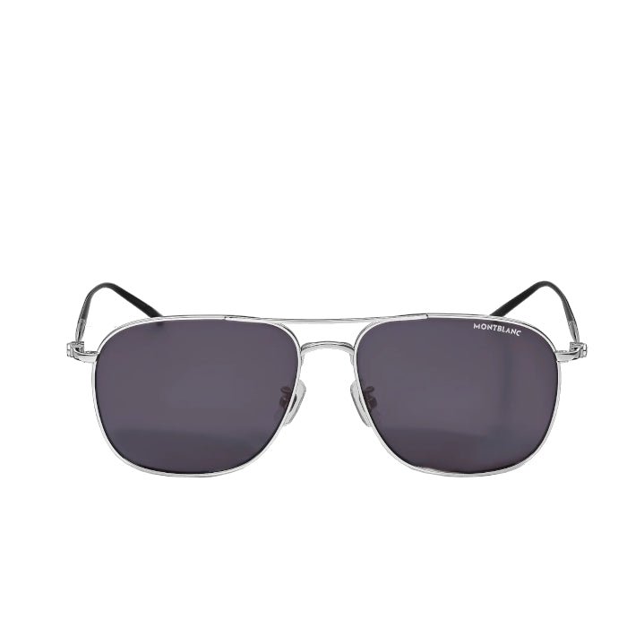 Lunettes de soleilMontblancLunettes de soleil Montblanc Monture carrée en titane couleur argent