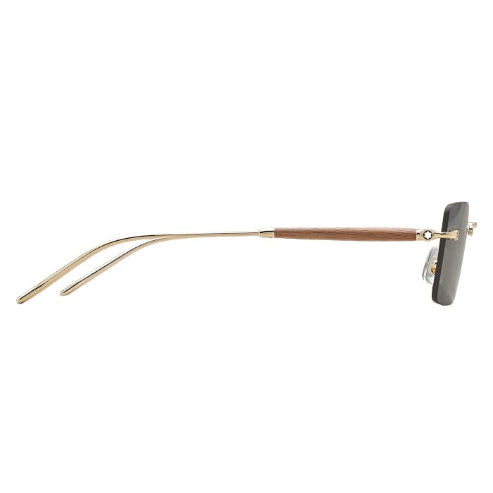 Lunettes de soleilMontblancLunettes de soleil Montblanc Rectangulaire à monture métallique dorée