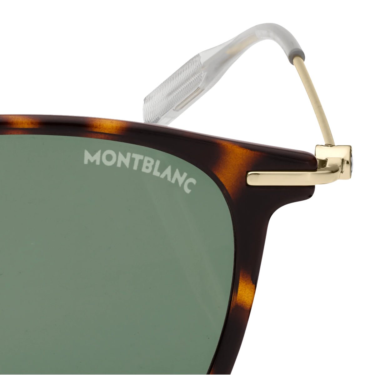 Lunettes de soleilMontblancLunettes de soleil Montblanc rondes avec monture injectée de couleur havane