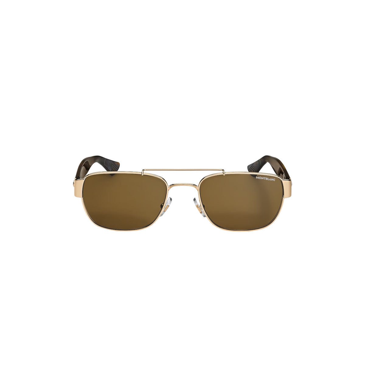 Lunettes de soleilMontblancLunettes de Soleil Rectangulaires Montblanc avec Monture en Métal Doré