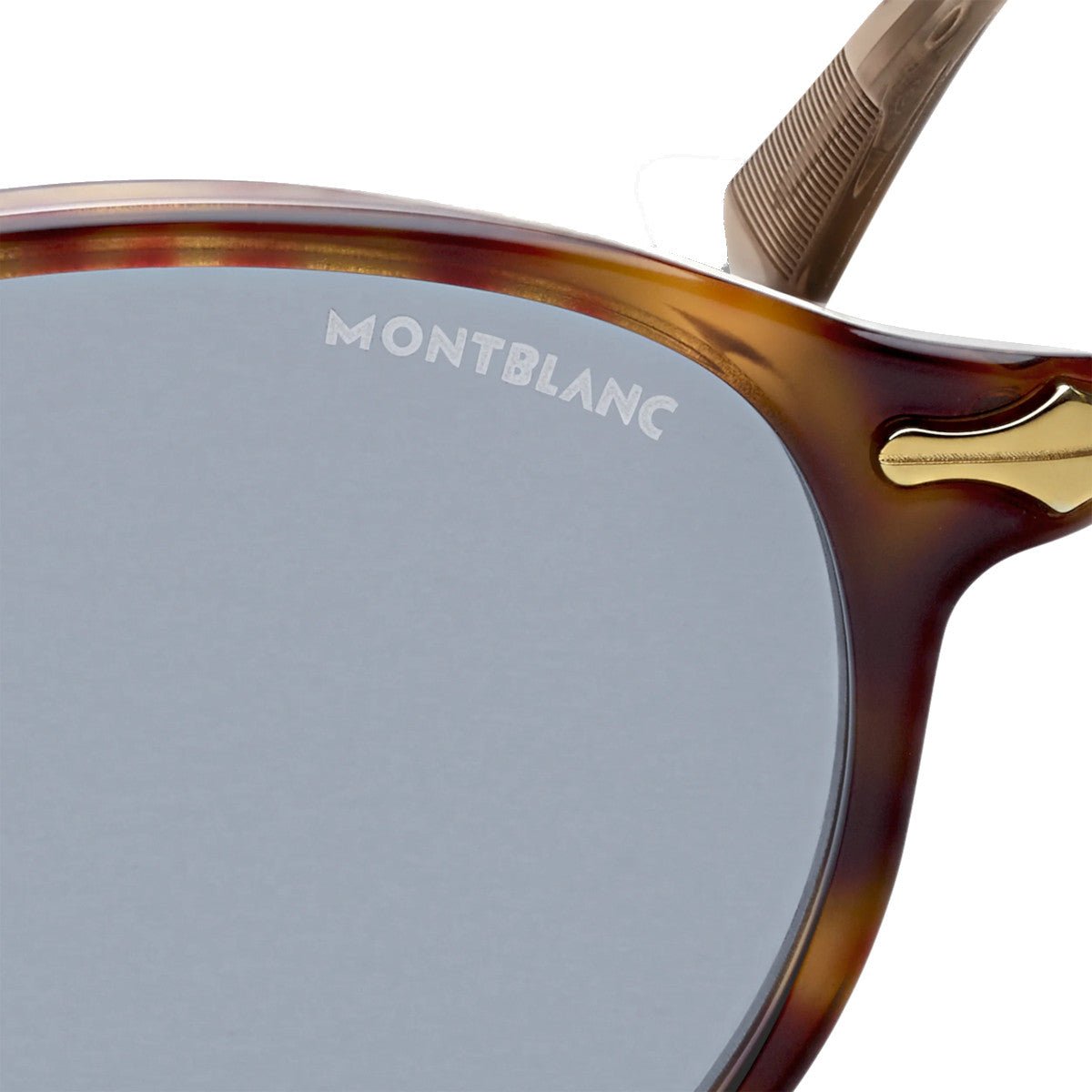 Lunettes de soleilMontblancLunettes de soleil rondes à monture en acétate couleur havane
