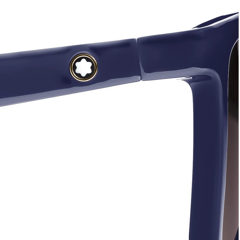 MontblancLunettes de soleil carrées à monture injectée bleu