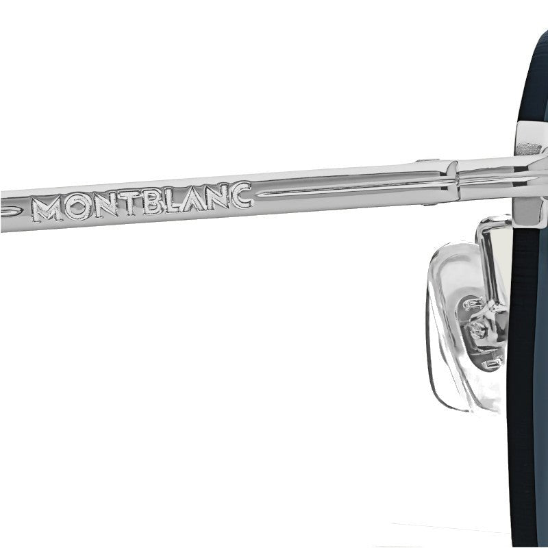 MontblancLunettes de soleil rondes à monture métallique argentée