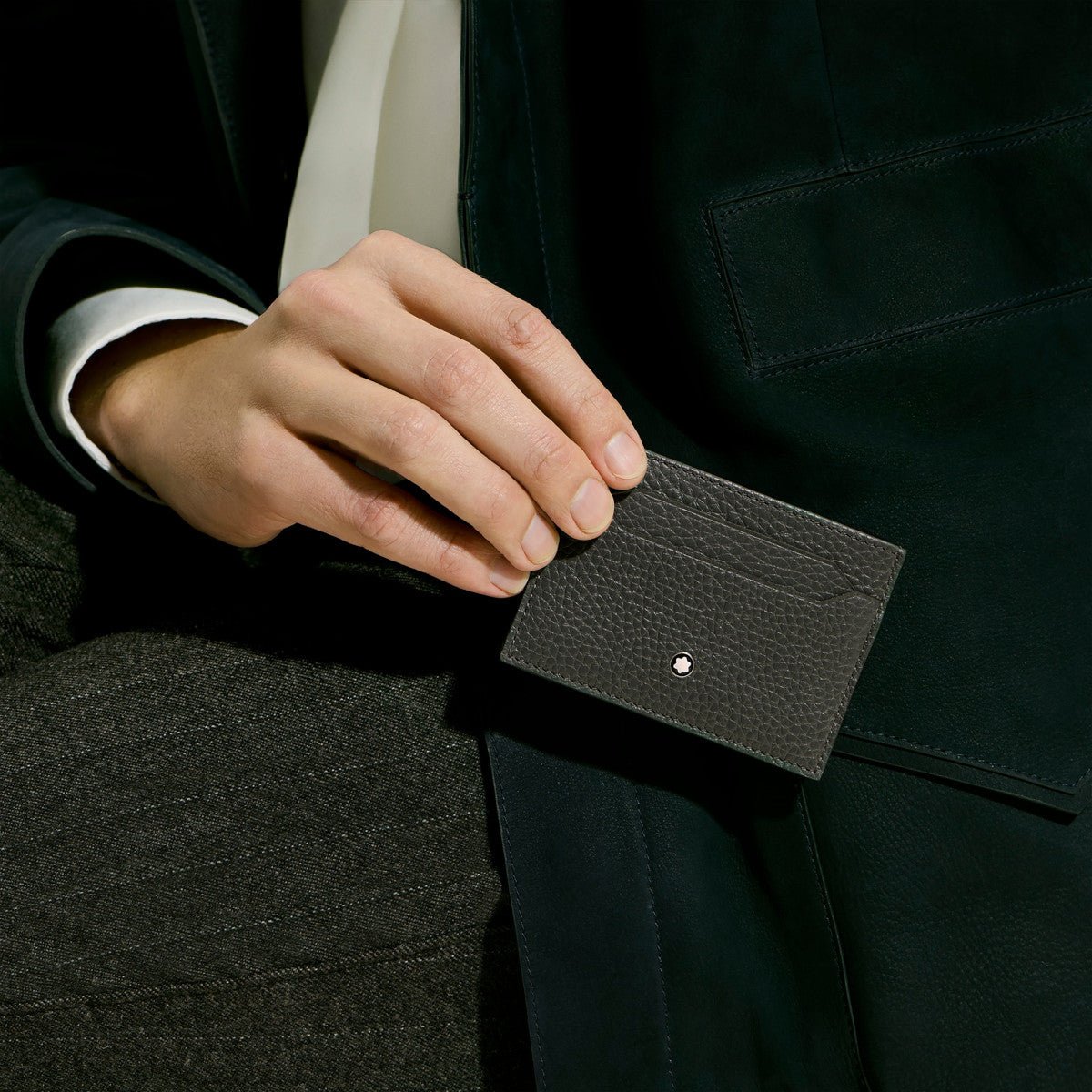 Porte-cartesMontblancPorte-Cartes 5cc Montblanc Grainé Gris