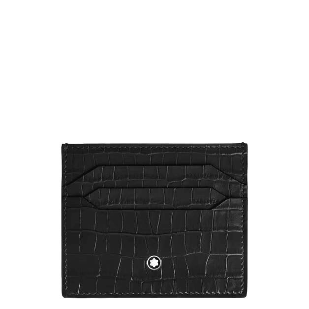 Montblanc 6cc card holder in crocodile-embossed leather