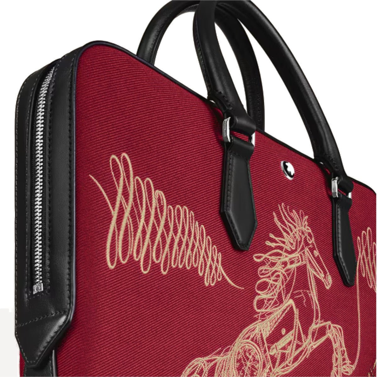 Porte - documentsMontblancPorte - Documents du Cheval en Gabardine Brodée Montblanc