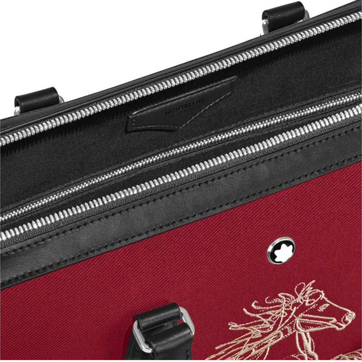 Porte - documentsMontblancPorte - Documents du Cheval en Gabardine Brodée Montblanc