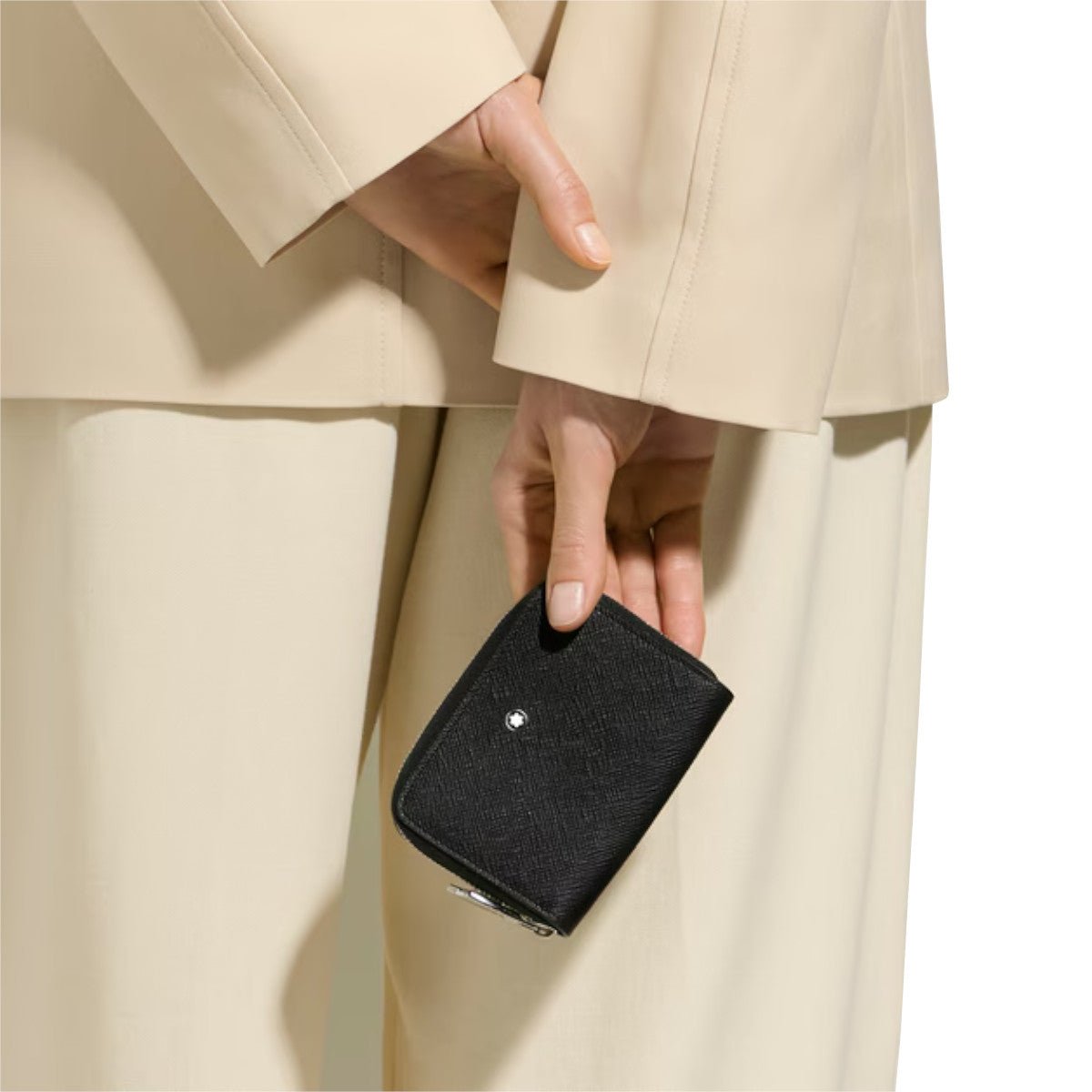 PortefeuilleMontblancMini Portefeuille Montblanc 2cc Zippé en Cuir Sartorial Noir